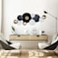 Black, Gold & White Metal Centerpiece Wall Art, 44x17