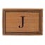 Providence Monogram J Black Natural Border Coir Doormat, 18x27