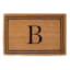 Providence Monogram B Black Natural Border Coir Mat, 18x27