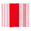 Set of 3 Mixed Red Flat Terry Kitchen Towels