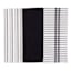 Set of 3 Mixed Black Flat Terry Kitchen Towels