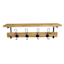 Wooden Wall Shelf with Hooks, 24"
