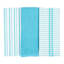 Set of 3 Mixed Nile Blue Flat Terry Kitchen Towels