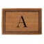 Providence Monogram A Black Natural Border Coir Mat, 18x27