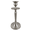 Matte Silver Taper Candle Holder, 8"