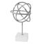 Laila Ali Round Circle Orb Sculpture with Marbled Base, 15"