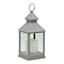 Grey Weatherproof Outdoor Lantern with LED Candle, 9.5"