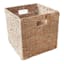 Natural Woven Seagrass Storage Basket with Cutout Handles, 10.5"