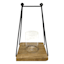 Honeybloom Metal & Wood Candle Holder, 10"