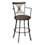 Devon Oversized Brown Barstool with Arms, 30"