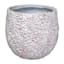 Bronze Palm Leaf Textured White Outdoor Planter, Large