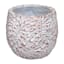 Bronze Palm Leaf Textured White Outdoor Planter, Small