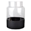 Clear Glass Vase with Black Base, 9"