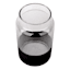 Clear Glass Vase with Black Base, 11"