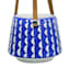Indoor Leather Hanging Dark Blue Textured Ceramic Pot, 4"