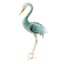 Blue Metal Standing Crane Outdoor Garden Statue, 47"