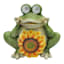 Outdoor Sunflower Frog Solar Light Figurine, 10.5"