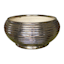Striped Bronze Low Bowl Outdoor Outdoor Planter, Small