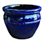 Blue Glazed Outdoor Clay Planter, Large