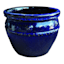 Blue Glazed Outdoor Clay Planter, Small