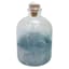 Light Blue Glass Solar Bottle Lantern, 7"
