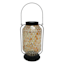 Amber Mosaic Glass Outdoor Solar Lantern, 11"