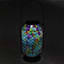 Blue Mosaic Glass Solar Outdoor Lantern, 11"