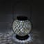 Amber Mosaic Glass Solar Ball Lantern, 8"