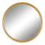 Gold Metal Finish Framed Round Wall Mirror, 14"