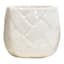 Indoor White Glazed Weave Textured Ceramic Pot, Medium
