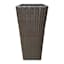 Brown Woven Wicker Outdoor Planter with Plastic Insert, 27.5"