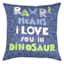 Tiny Dreamers Blue Dino Language Throw Pillow, 16"