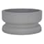 White Terrazzo-Look Low Bowl Pedestal Planter, Small