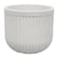Japi Off-White Fluted Low Outdoor Planter, Medium