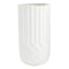 Tall White Cylindrical Diamond Ribbed Shadow Outdoor Planter, Medium