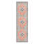 (D561) Venus Pink Multicolor Medallion Runner, 2x7