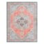 (D561) Venus Pink Multicolor Medallion Area Rug, 7x10