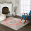 (D561) Venus Pink Multicolor Medallion Area Rug, 7x10