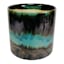 Blue Glazed Ceramic Pot, 6"