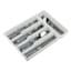 White with Grey Rubber Liner Cutlery Organizer Tray, 12.5x11.3