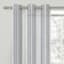 Honeybloom Georgetown Blue & White Grommet Printed Striped Sheer Curtain Panel, 84"