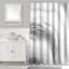 Gray Marbled Print Metallic Shower Curtain, 72"