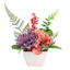 Zinnia Floral Arrangement with Ceramic Planter, 6"
