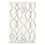 (C183) Imperial White Patterned Area Rug with Tassels, 5x7