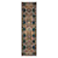 (D571) Freya Black Medallion Washable Runner, 2x7