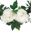 White Peony Gold Metal Half Wreath, 14"