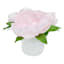 Pink Peony Flowers in White Ceramic Vase, 7"