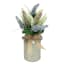 Purple Heather Flowers with Galvanized Metal Planter, 15"