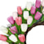 Pink & White Tulip Floral Wreath, 26"