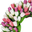 Pink & White Tulip Floral Wreath, 30"
